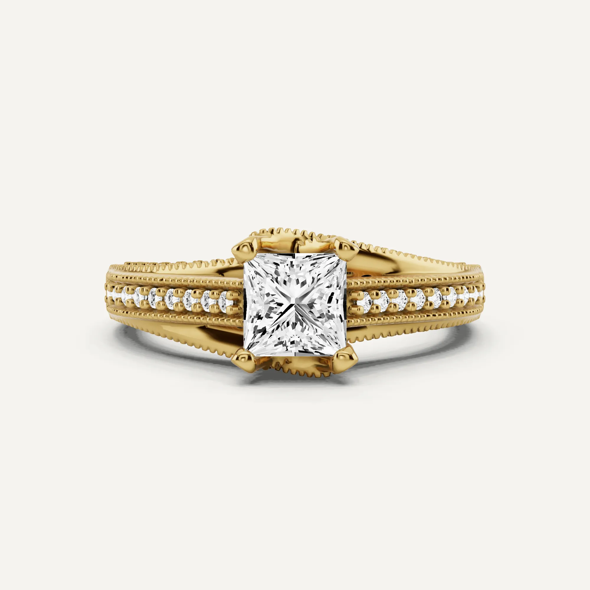 1 ctw Princess Diamond Luxe Side Stone Engagement Ring