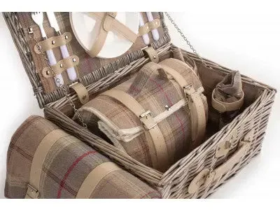 2 PERSON LAVENDER TARTAN HAMPER