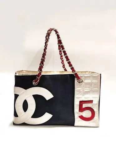 2000s CHANEL Chanel No 5 Chain Tote Chain Bag