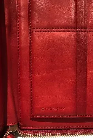 2000s GIVENCHY BURGUNDY MONOGRAM LEATHER SHOULDER BAG