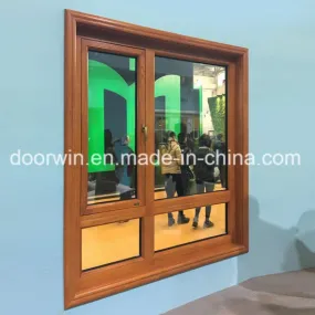 2018 Doorwin New Product Glass Panel Window with Hidden Screen Window - China Outswing Window, Aluminum Clad Red Oak Frame