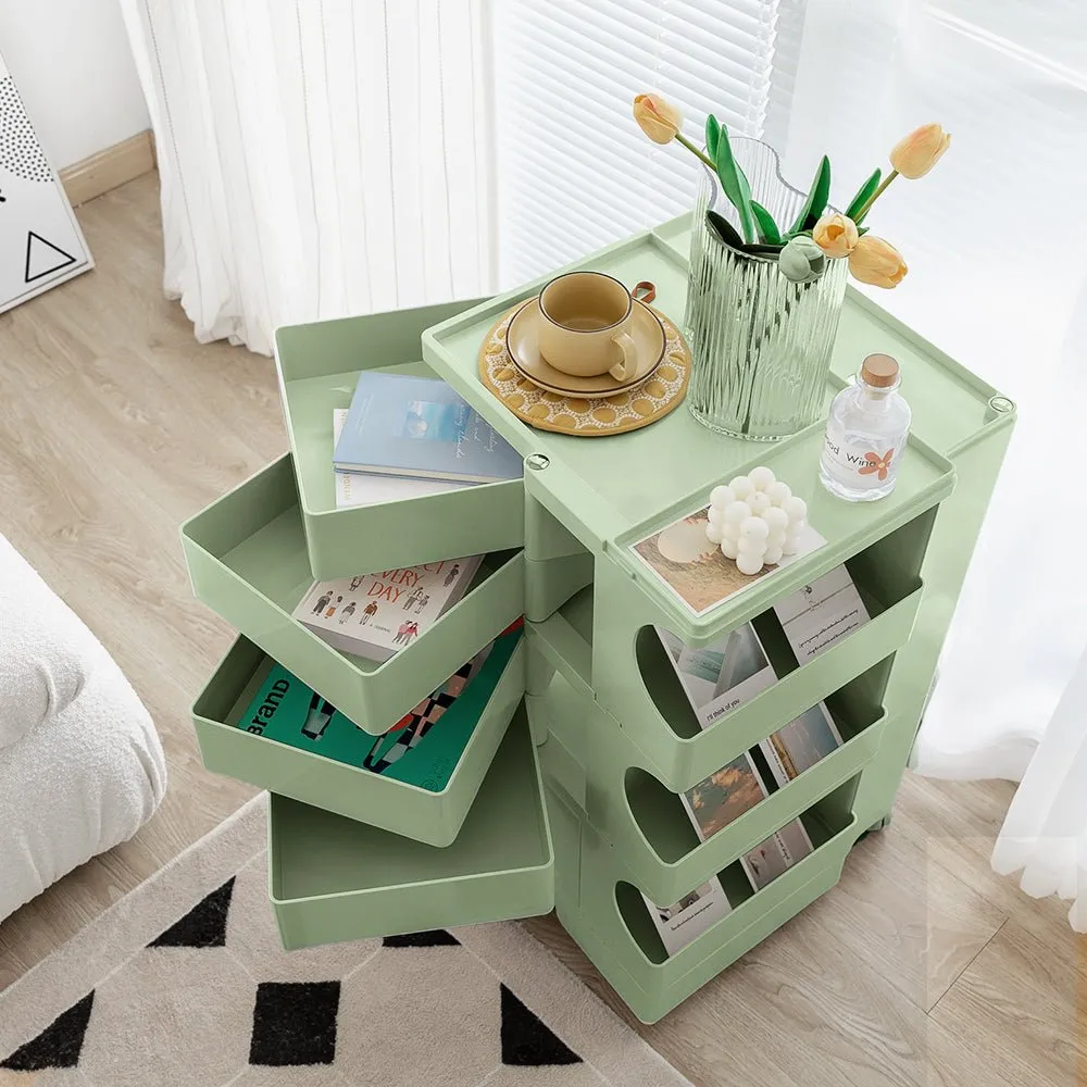 5 Tier Bedside Table Organizer Green