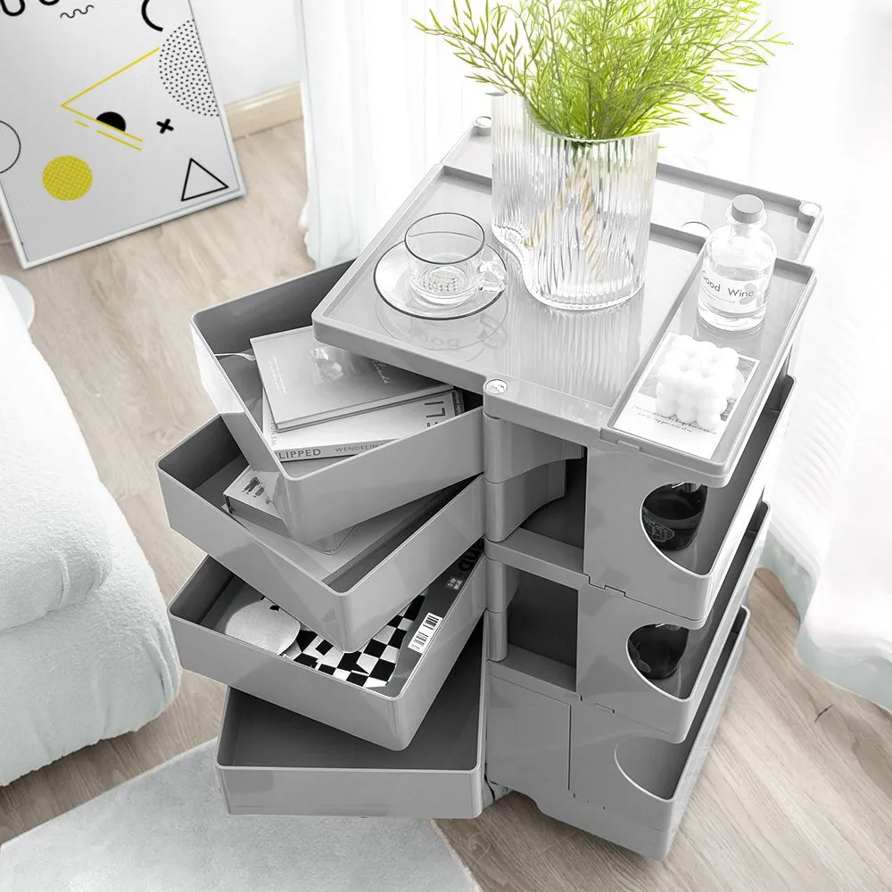 5 Tier Bedside Table Organizer Grey