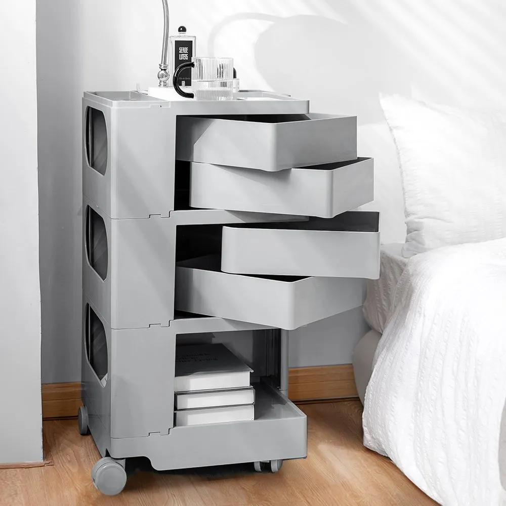 5 Tier Bedside Table Organizer Grey