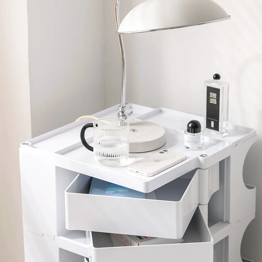 5 Tier Bedside Table Organizer White