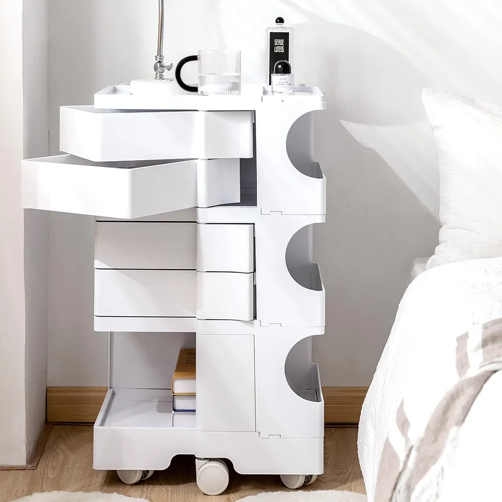 5 Tier Bedside Table Organizer White