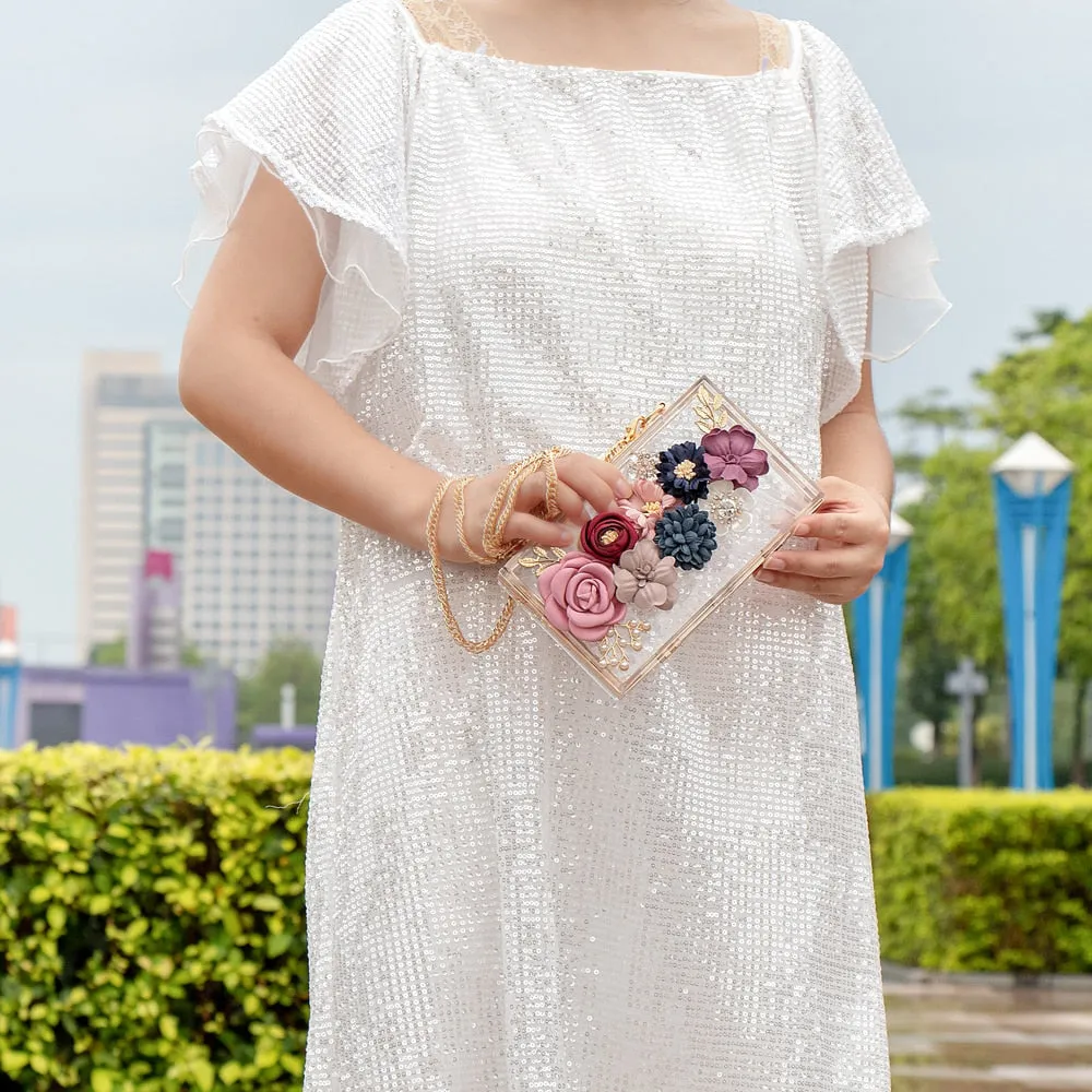 Acrylic Flower Clutch