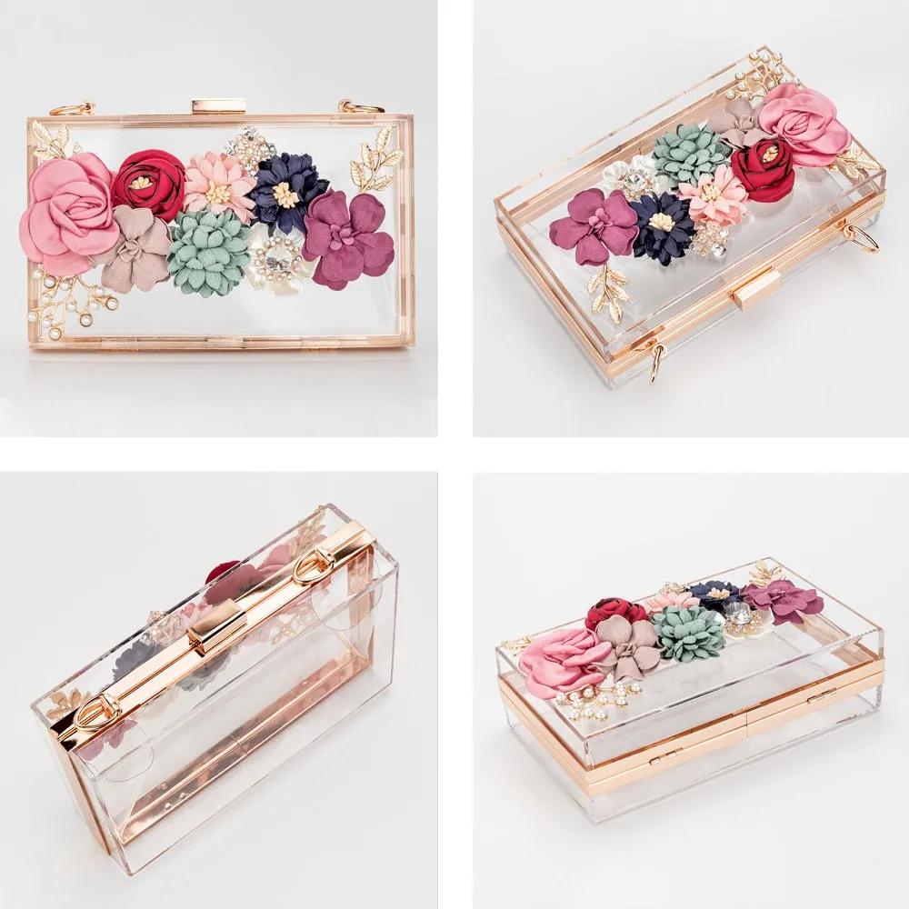 Acrylic Flower Clutch