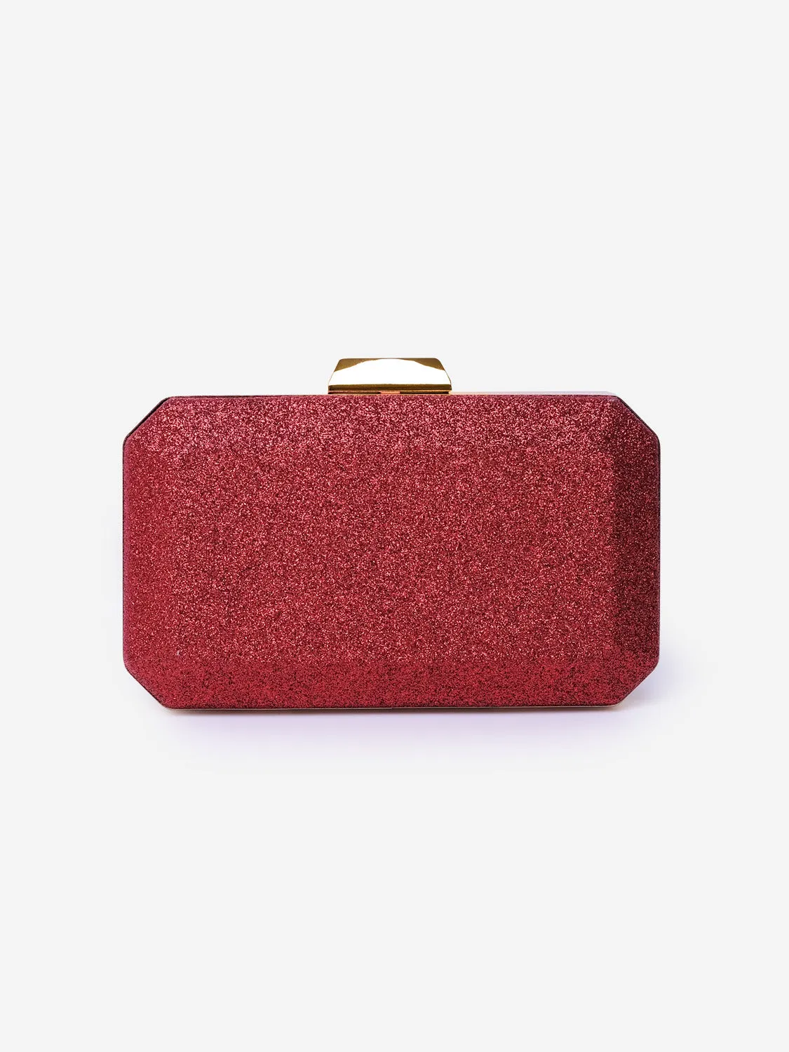 ADDISON DIAMANTE CHAIN CLUTCH BAG IN RED