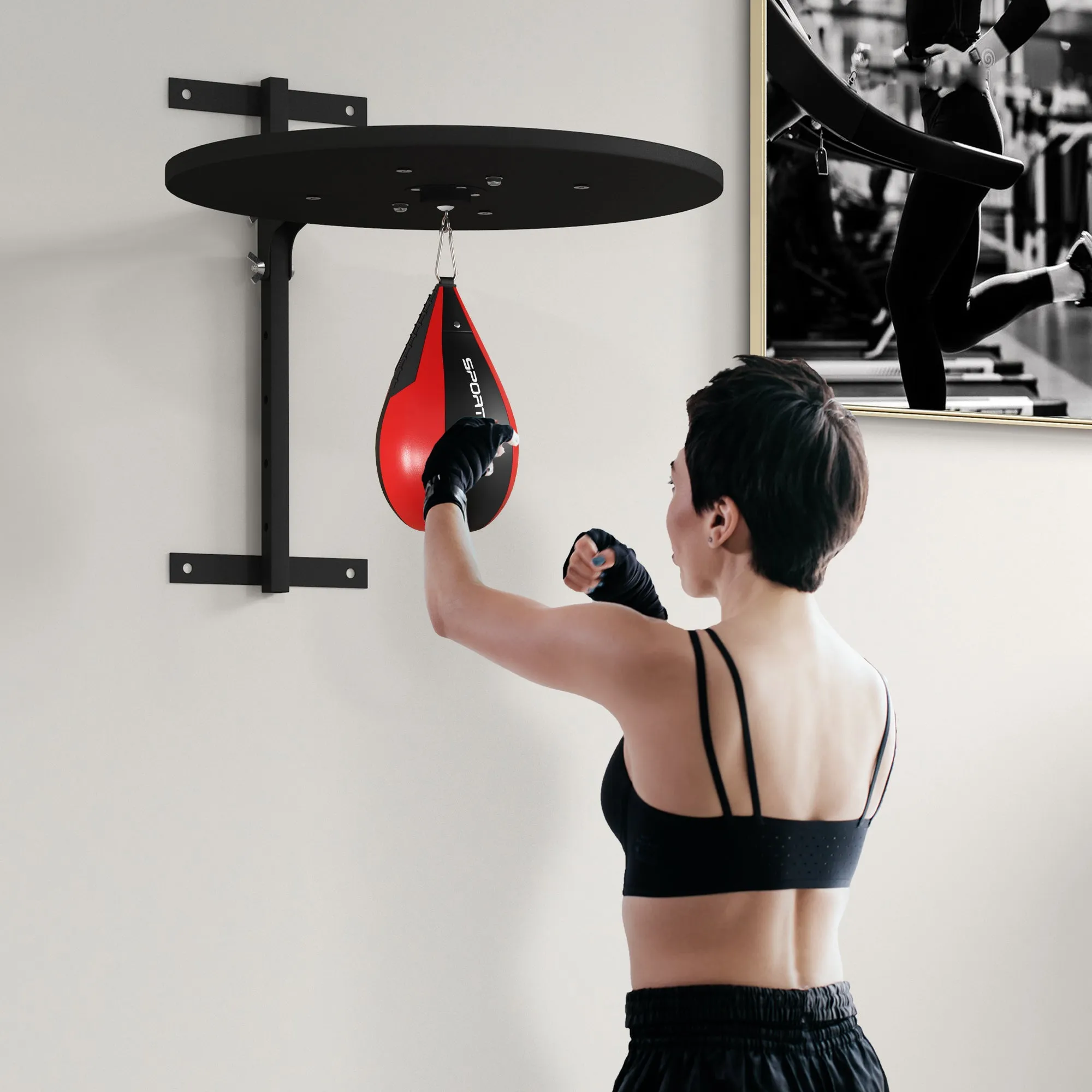 Adjustable Speed Bag Platform, Wall Mount Punching Bag Training Kit