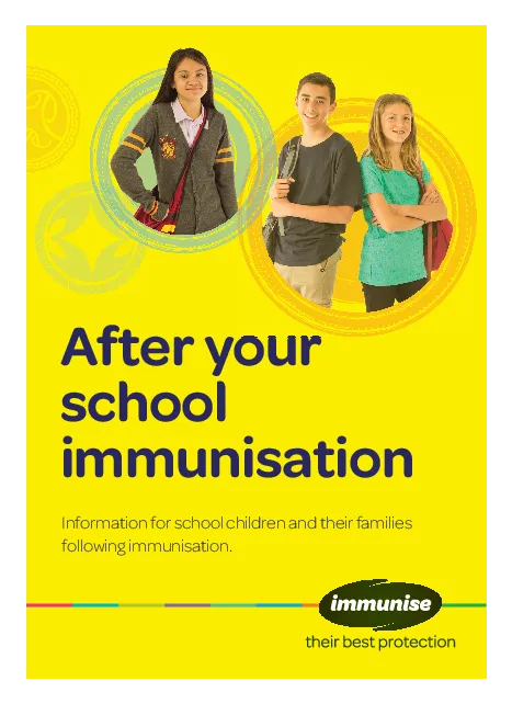 After Your School Immunisation - HE1313