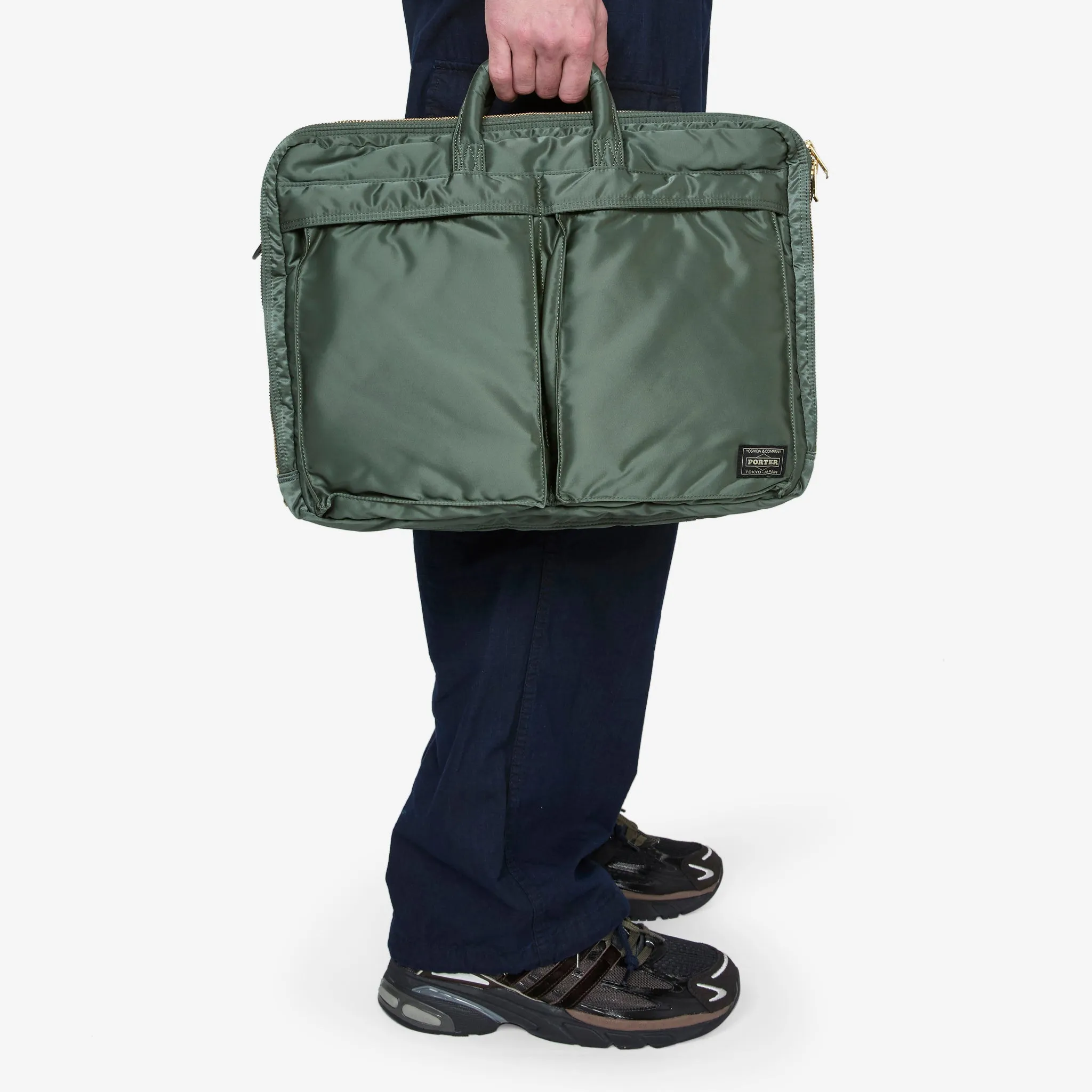 All New Tanker 2-Way Document Bag W-Zip Sage Green