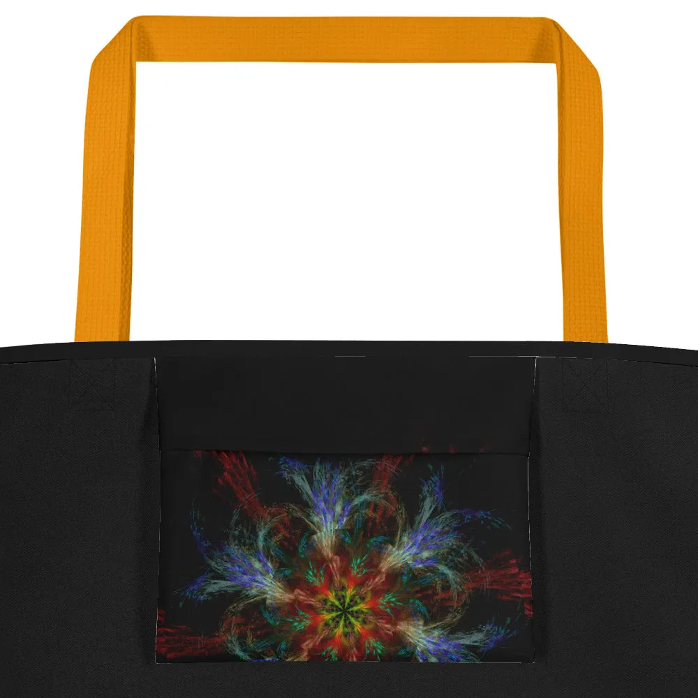 All-Over Print Large Tote Bag Burning Rose