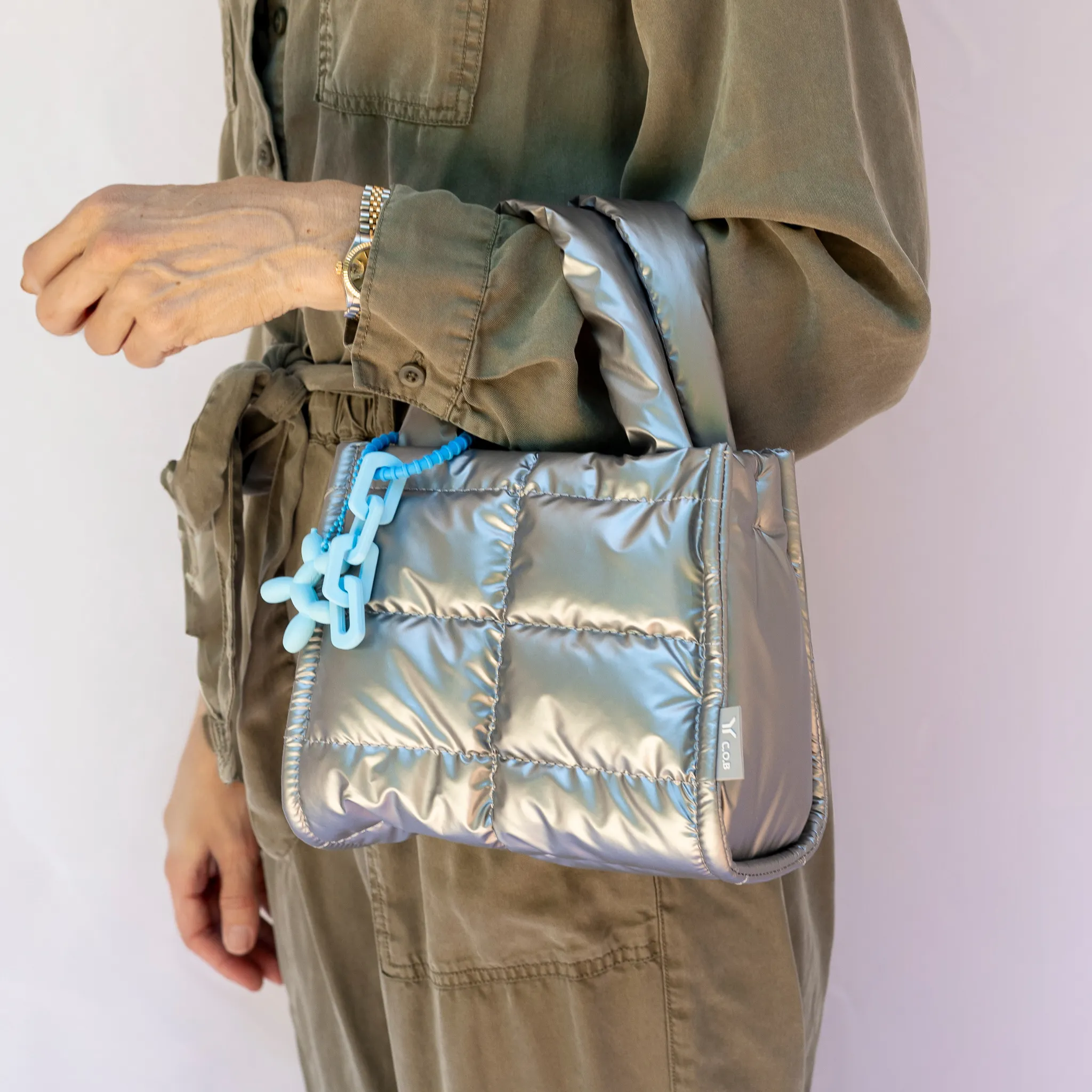 Anytime Small Silver Handbag