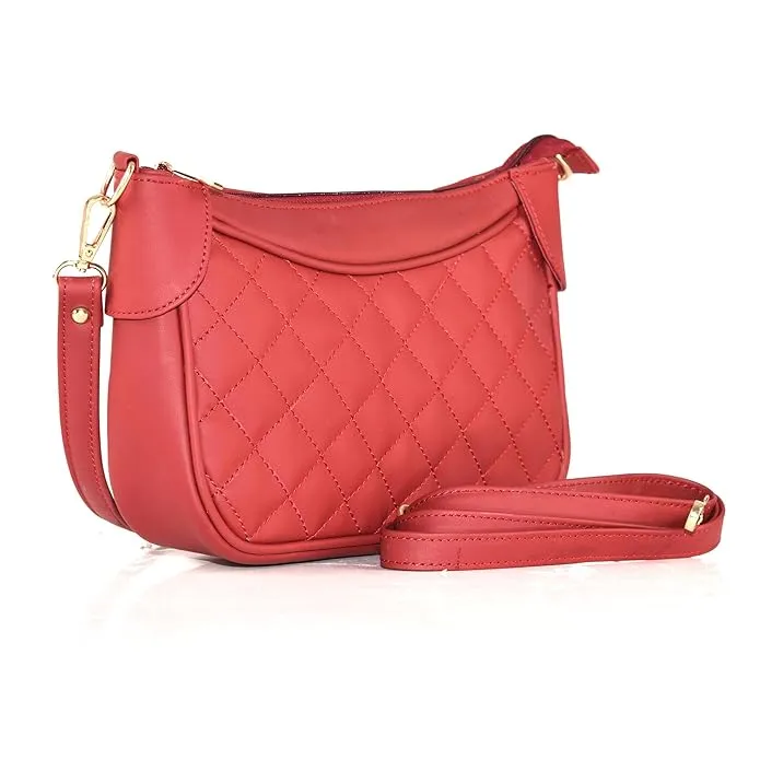 ARDAN Luxury Genuine Leather Quilted Handbag / Sling Bag for Girls / Women /Ladies (SKU AL32D)