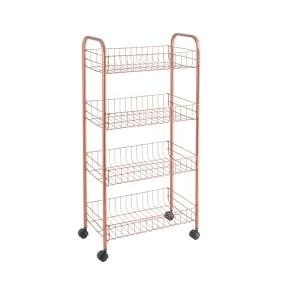 Ascona Rolling Cart 4 Tier Copper