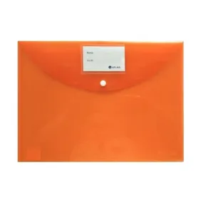 Atlas Doucment Bag Opaque With Name Card & Button, Orange