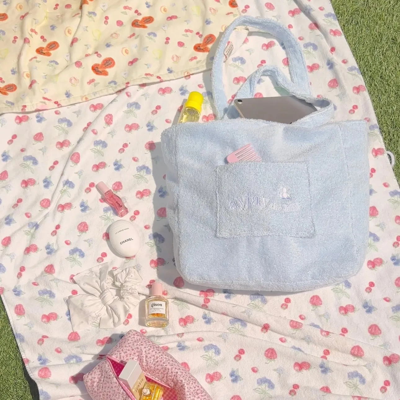 AYJAY BABY BLUE TEDDY TOTEBAG