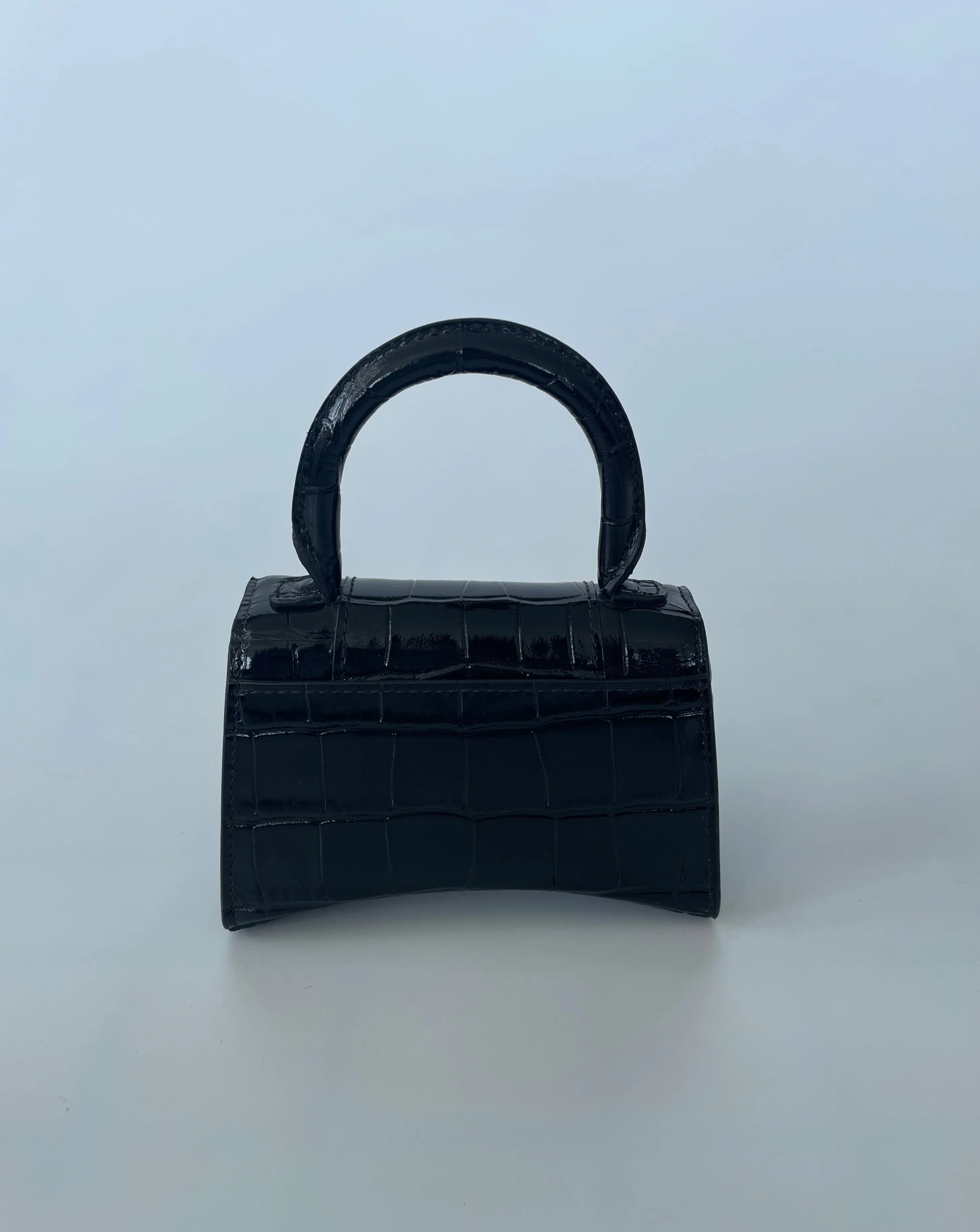 BALENCIAGA | MINI EMBOSSED HOURGLASS BAG | BLACK