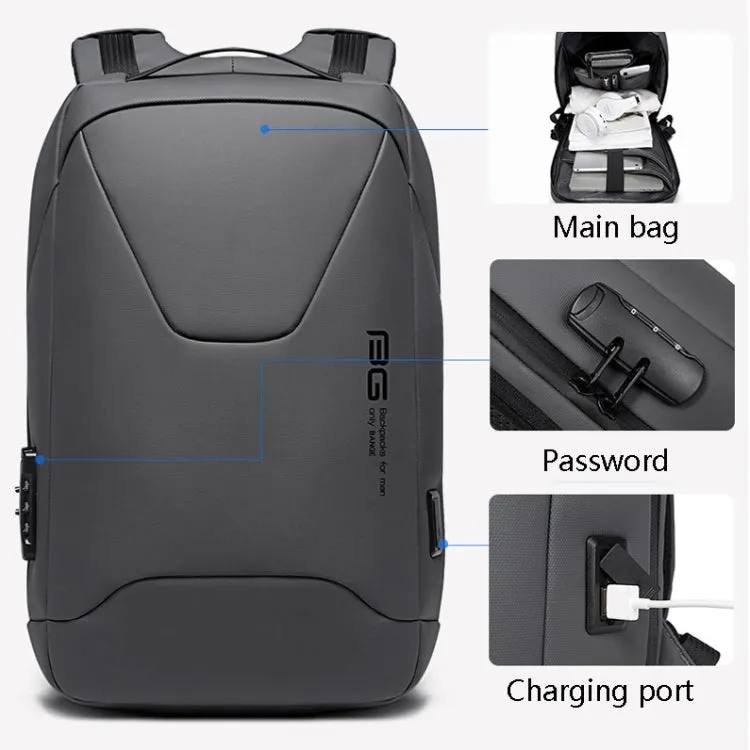 BANGE BG-22188 Fashion Business Anti-Theft Backpack Backpack with External USB Charging Port(Gray)