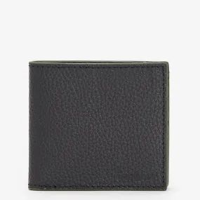 Barbour Grain Leather Bill Wallet in Black