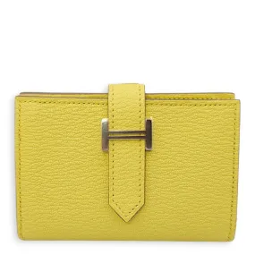 Bearn Mini Limoncello Wallet in Chevre Mysore, Palladium hardware