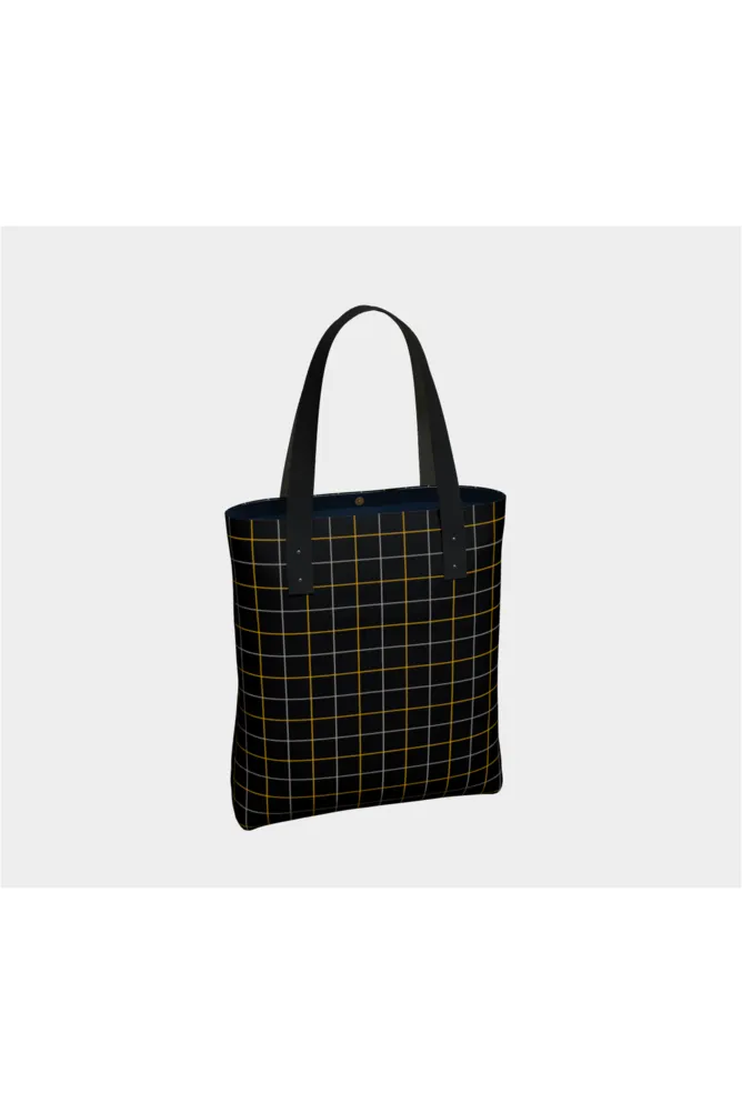 Black & Gold Tattersall Tote Bag