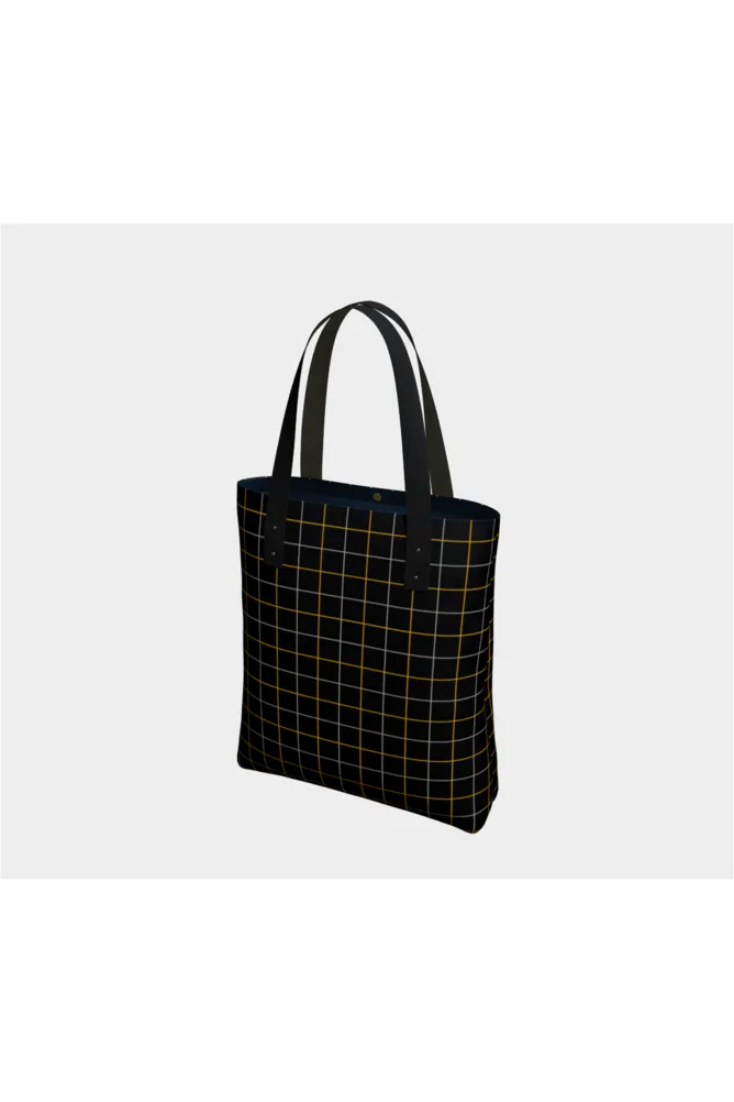 Black & Gold Tattersall Tote Bag