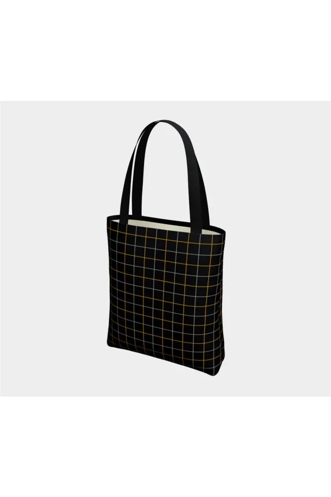 Black & Gold Tattersall Tote Bag