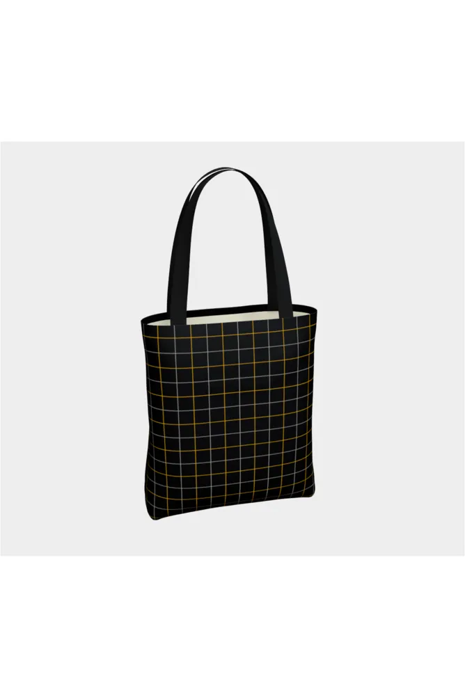 Black & Gold Tattersall Tote Bag