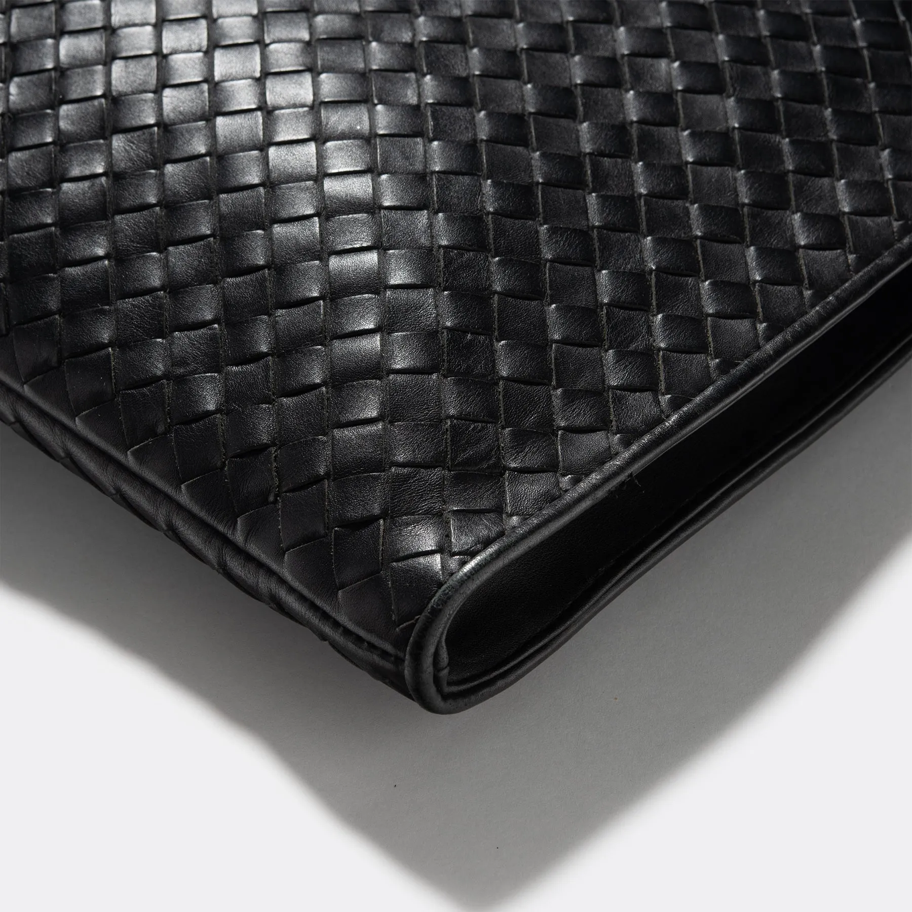 Bottega Veneta Black Intrecciato Document Case