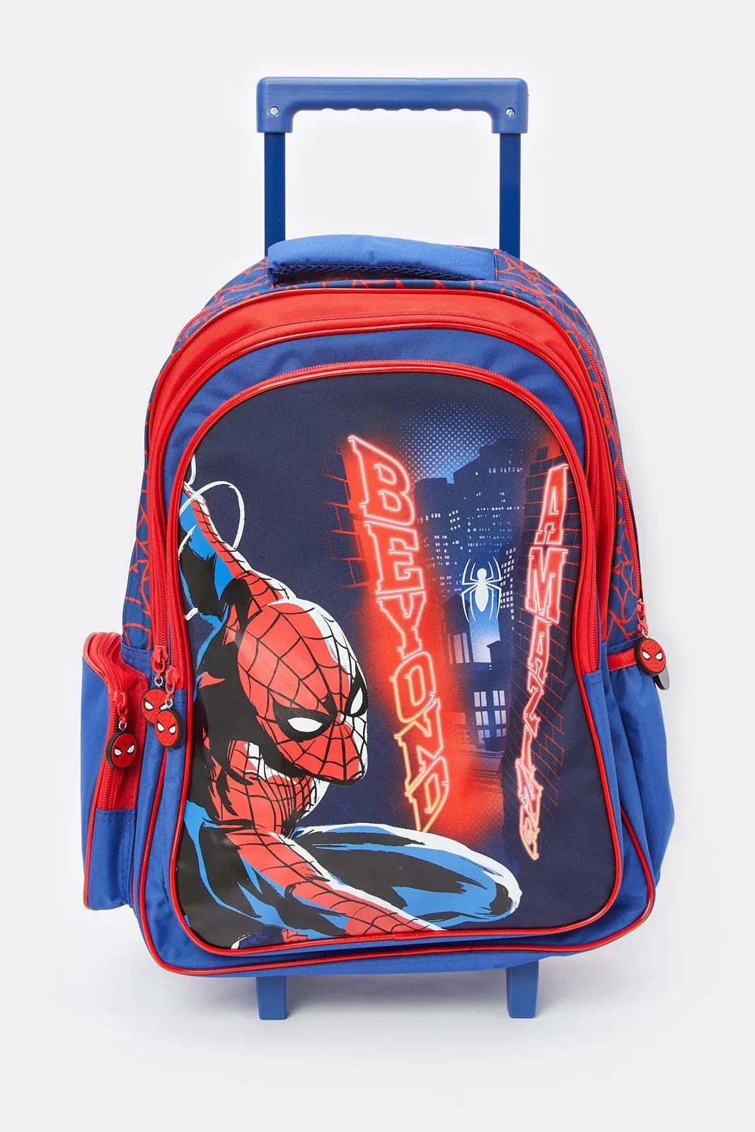 Boys Blue And Red Spider Man Print 18" Trolley Bag