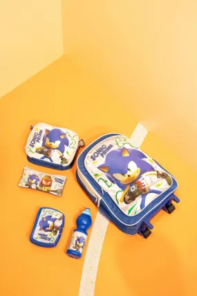 Boys Blue And White Sonic Print Trolley Set (5 Piece)