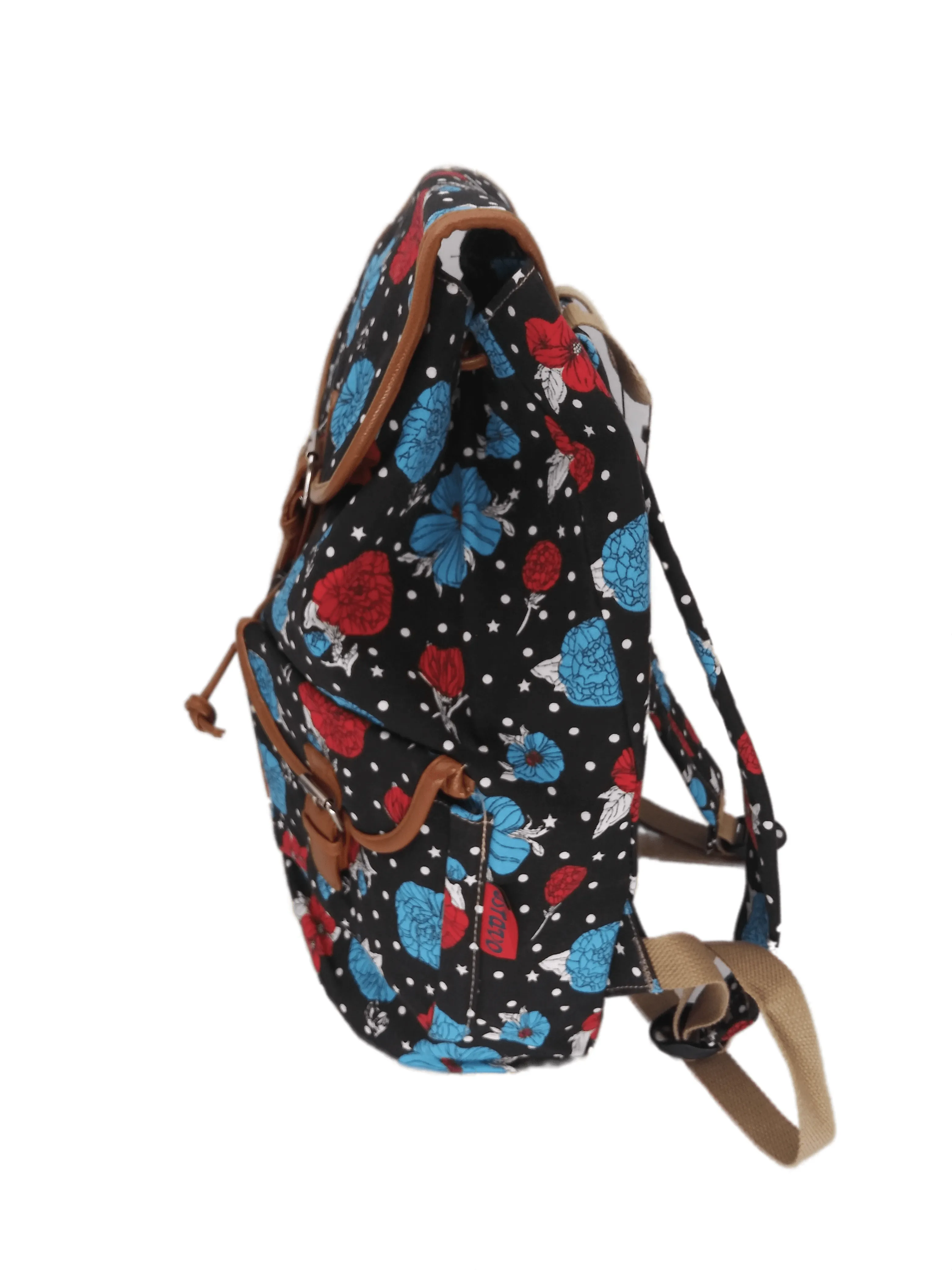 Bravo! Backpack Rucksack Drawstring (Water floral, Navy 2)