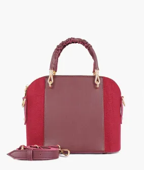 Burgundy suede small evening bag