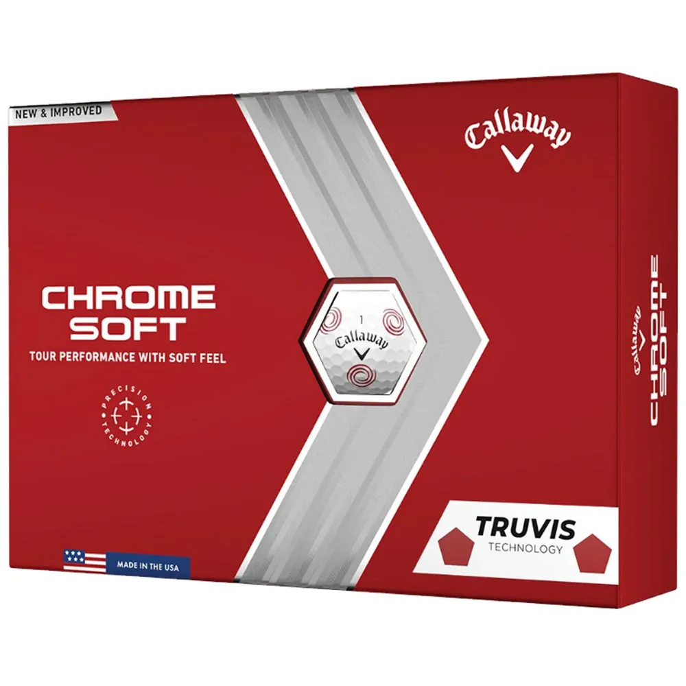 Callaway Chrome Soft Truvis Odyssey Golf Balls - White - 12 Pack