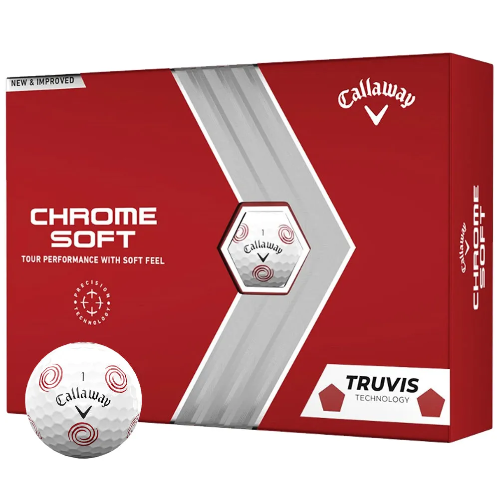 Callaway Chrome Soft Truvis Odyssey Golf Balls - White - 12 Pack