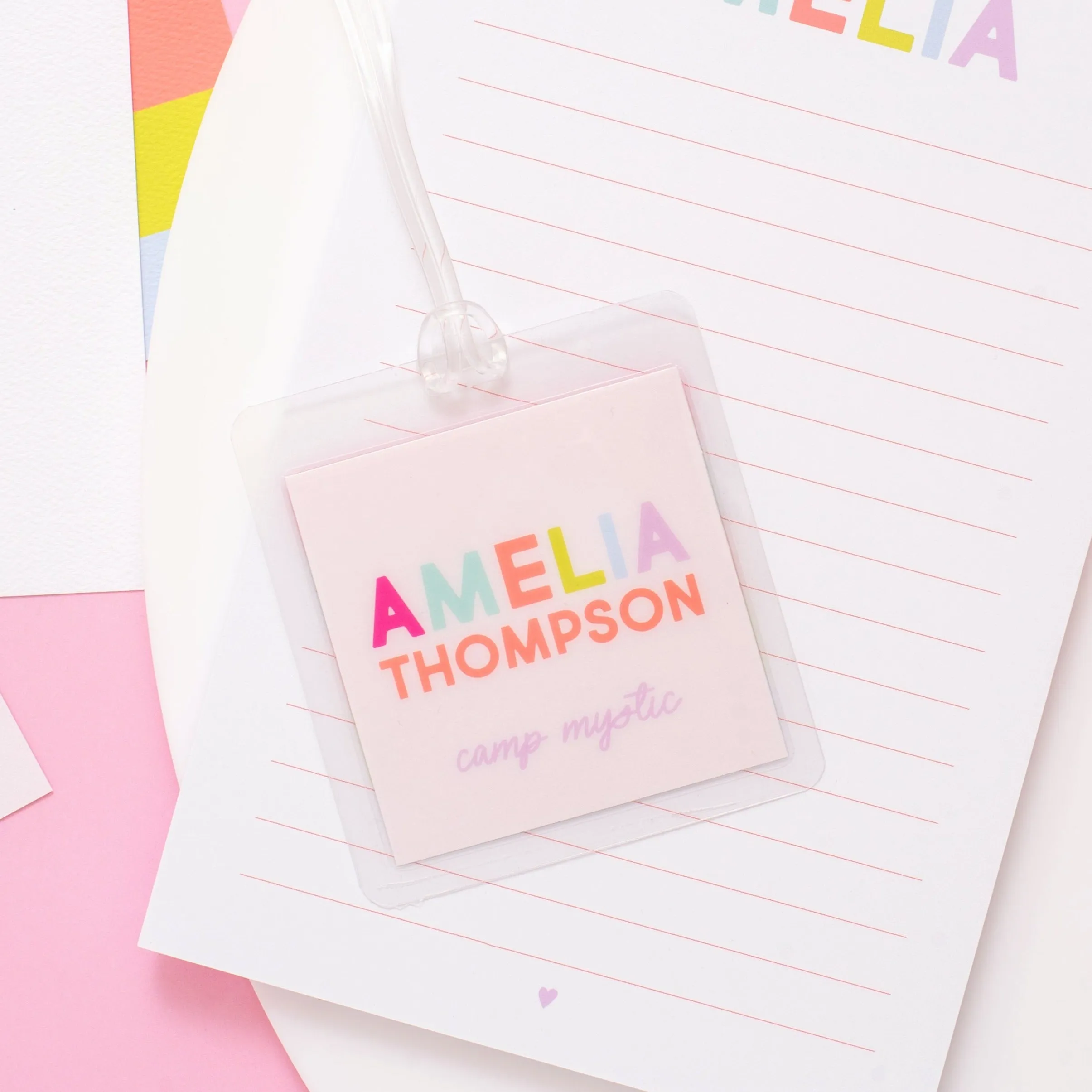 Camp Bag Tag - Pink