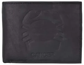 Cancer Zodiac Sign Bifold Trifold Genuine Leather Men's Wallets