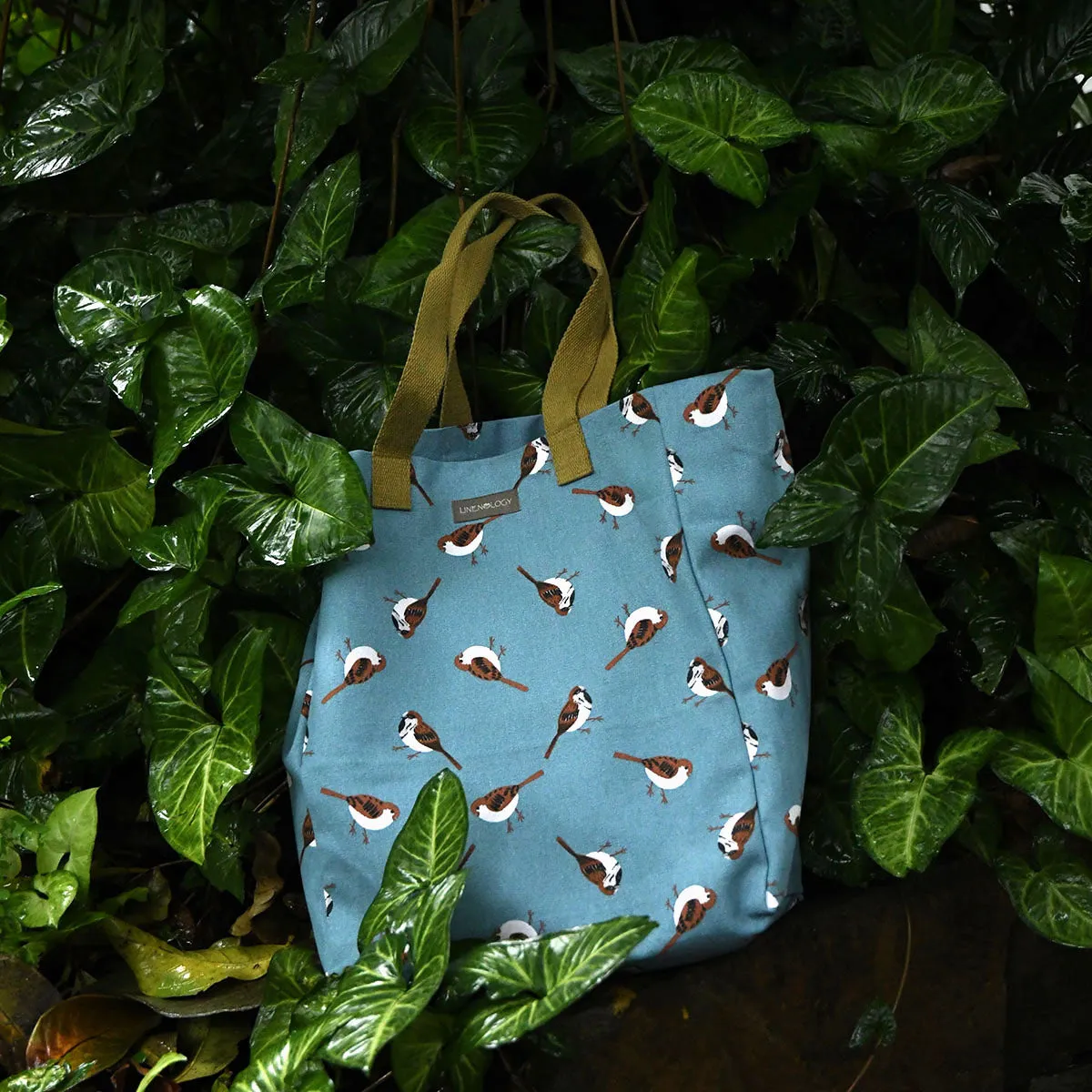 Canvas Tote - Sparrows - Cameo Blue