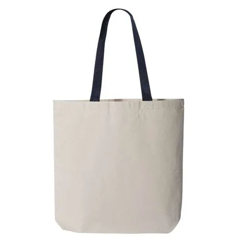 Canvas Tote with Contrast-Color Handles