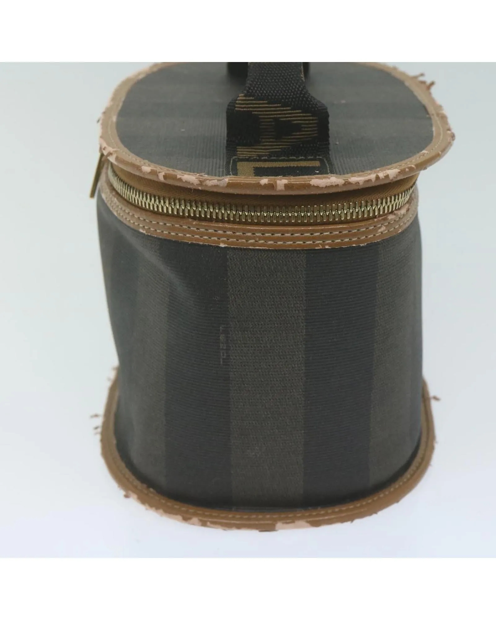 Canvas Vanity Cosmetic Pouch - Black/Brown