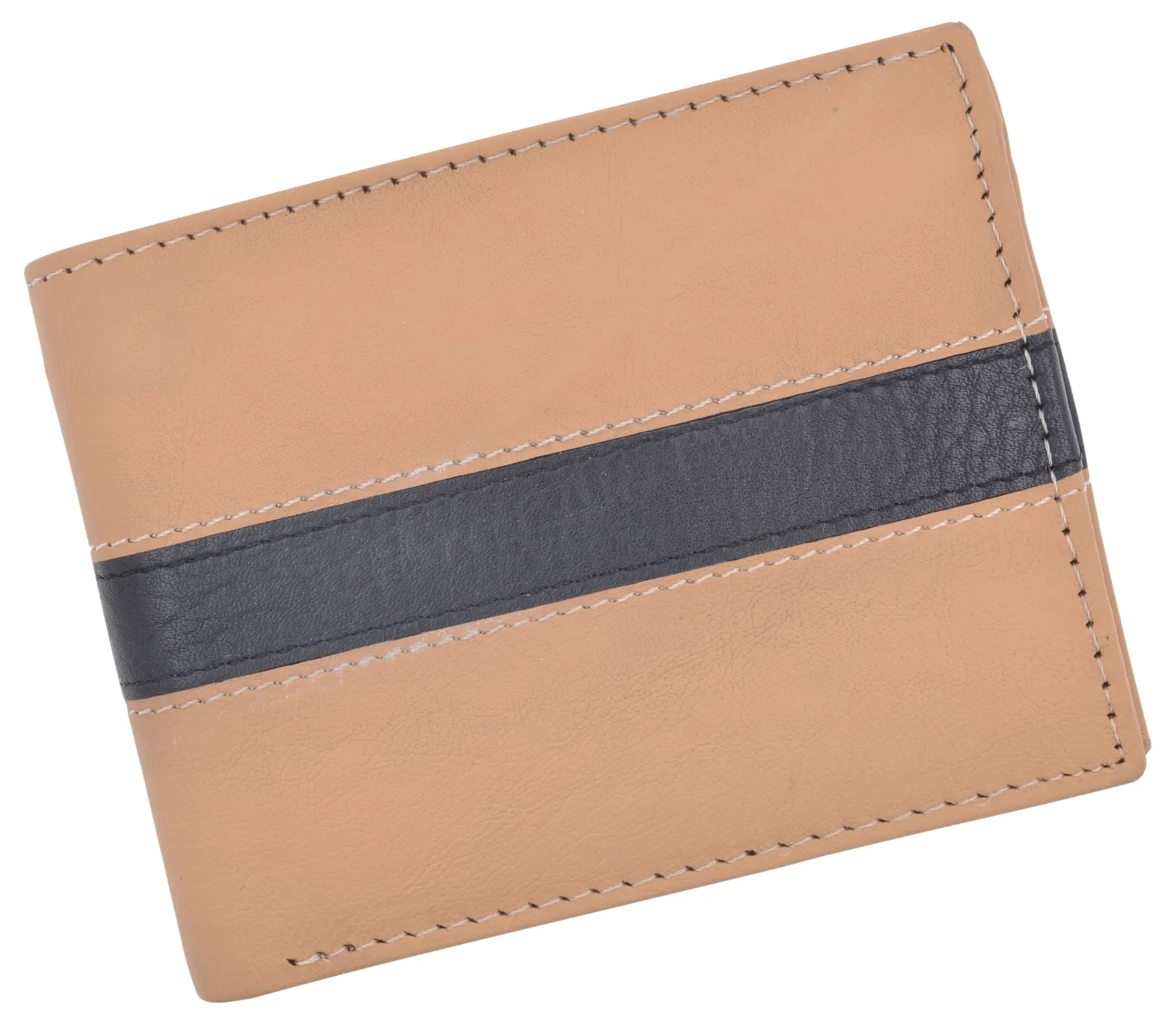 Cavelio Leather Men's Bifold Credit Card Removable ID Wallet 404553