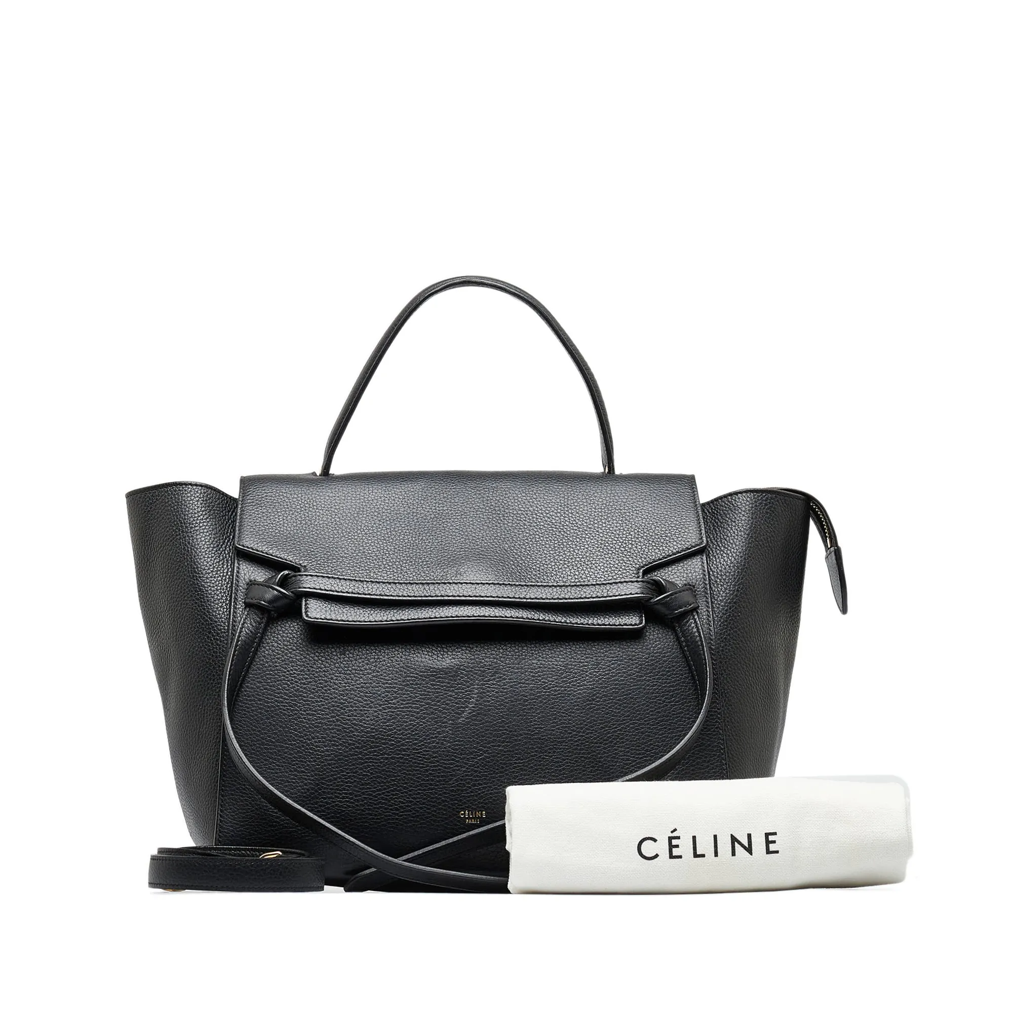 Celine Belt Handbag Mini Black