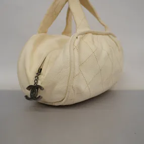 CHANEL  Wild Stitch Handbag Women's Leather Handbag Ivory