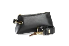 Classic Black Vegan Leather 2-Piece Wristlet Set