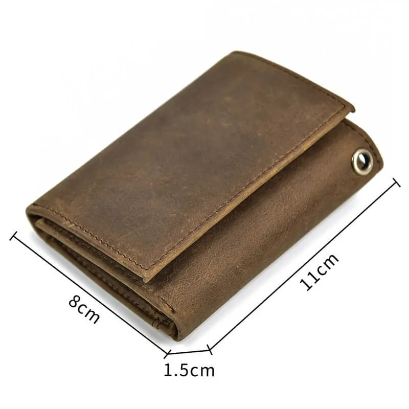 CLEARANCE of Men's Genuine Leather Wallet with Hasp With Iron Chain - US