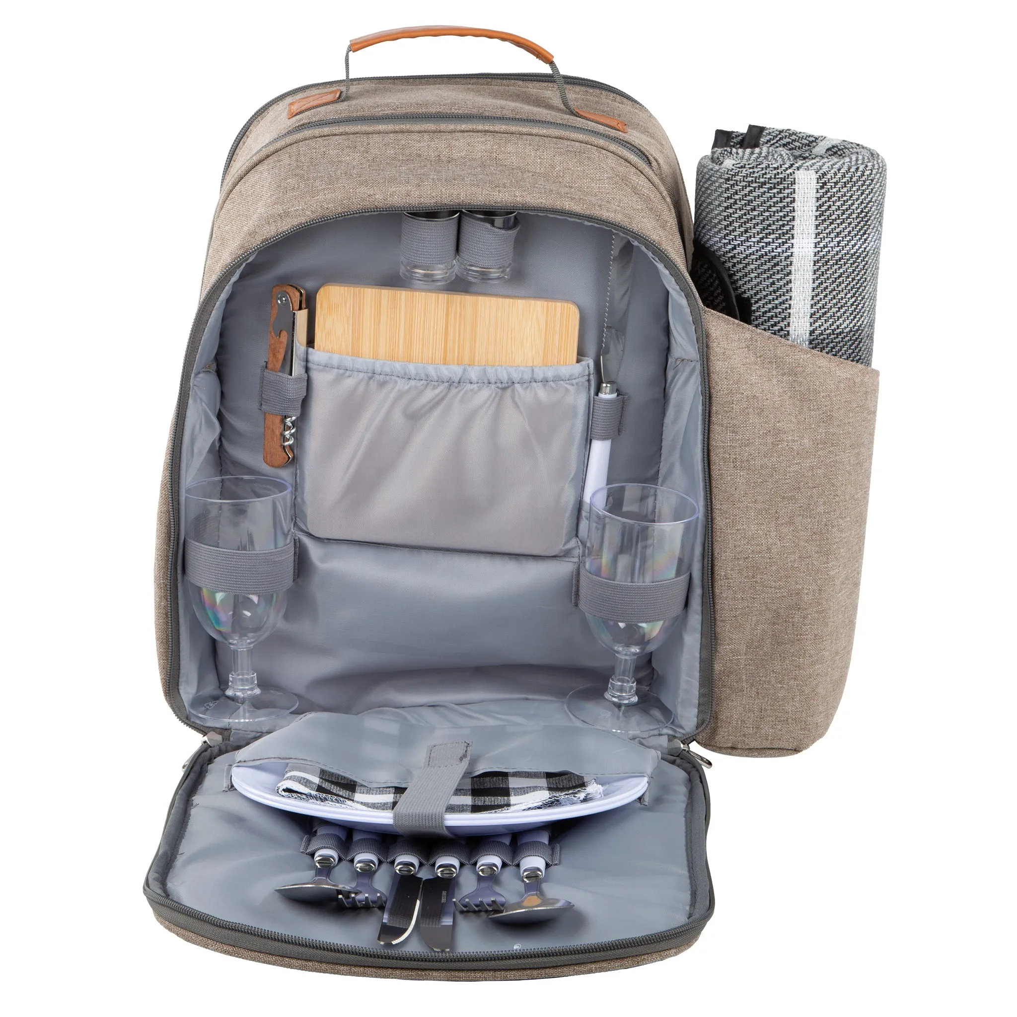 Contemporary Picnic Backpack 2 Person with Picnic Blanket