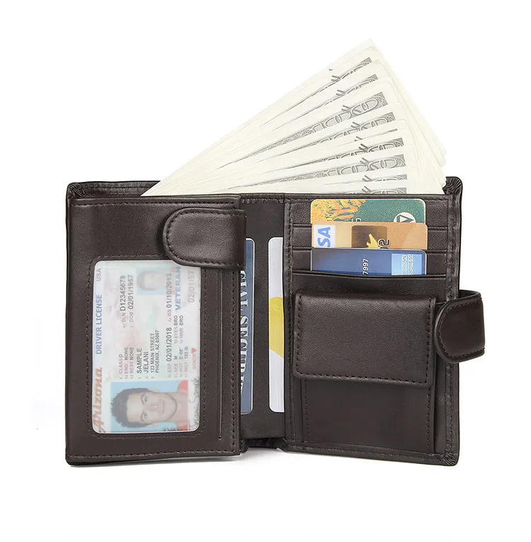 Cowhide RFID Leather Wallets for Men 8129