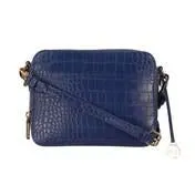 Crocodile Cobalt Square Cross Body Bag